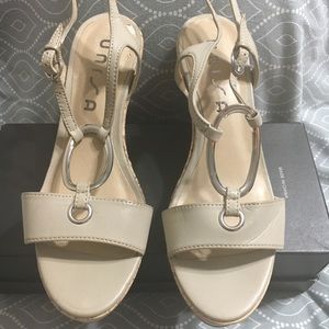 UNISA Tan Cork Wedge Sandals size 8